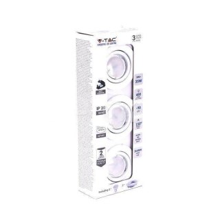 Zestaw Oczek 3x5W GU10 Białe V-TAC VT-3333 6400K 400lm