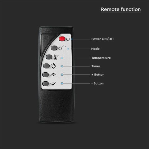 Grzejnik Panelowy Szklany 2000W LED Biały PILOT LCD TIMER V-TAC VT-2000WRD-W