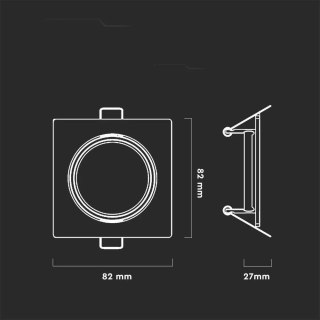 Oczko V-TAC GU10 Kwadrat Ruchome Satyna (Opak. 2 szt) VT-817-SQ-SN 3 Lata Gwarancji