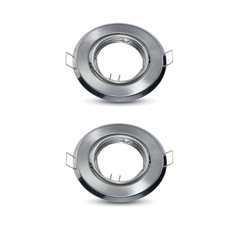 Oczko V-TAC GU10 Okrągłe Ruchome Satyna (Opak. 2 szt) VT-817-RD-SN