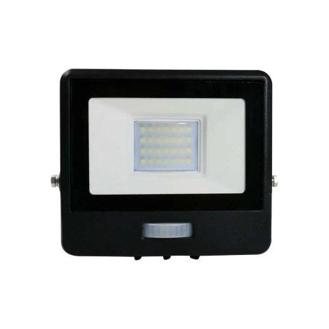 Naświetlacz Projektor LED V-TAC 20W SAMSUNG CHIP Czujnik Ruchu Czarny Z MUFĄ VT-128S 6500K 1510lm 5 Lat Gwarancji