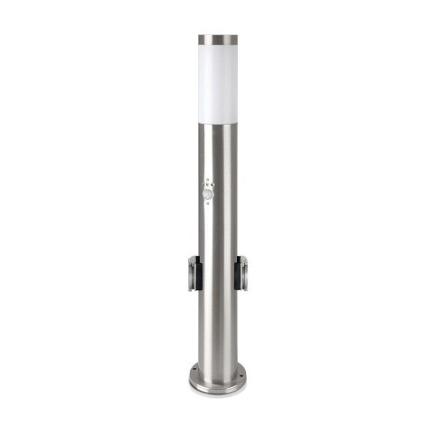 Słupek Ogrodowy V-TAC 60CM E27 Stal Szczotkowana Czujnik Ruchu Gniazda VT-838-60