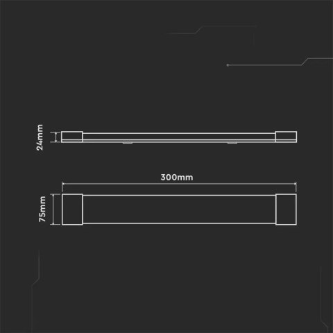 Lampa Oprawa V-TAC 10W LED Liniowa Natynkowa SAMSUNG CHIP 30cm VT-8-10 3000K 1000lm 5 Lat Gwarancji
