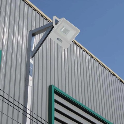 Projektor LED V-TAC 50W SAMSUNG CHIP Czujnik Ruchu Biały Z MUFĄ VT-158S 3000K 4000lm 5 Lat Gwarancji