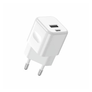 Ładowarka USB V-TAC SZYBKA 30W Biała MINI Dual USB Type-A Type-C VT-5330-W