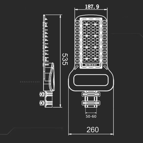 Lampa Oprawa Uliczna LED V-TAC SAMSUNG CHIP 100W Soczewki 110st 135Lm/W VT-104ST 4000K 13500lm 5 Lat Gwarancji
