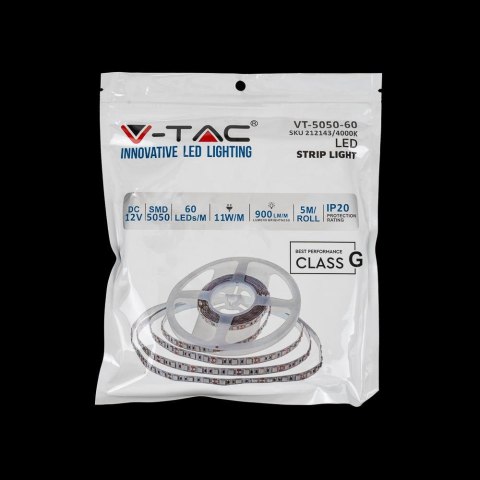 Taśma LED V-TAC SMD5050 300LED IP20 11W/m VT-5050 60-IP20-11 3000K 900lm
