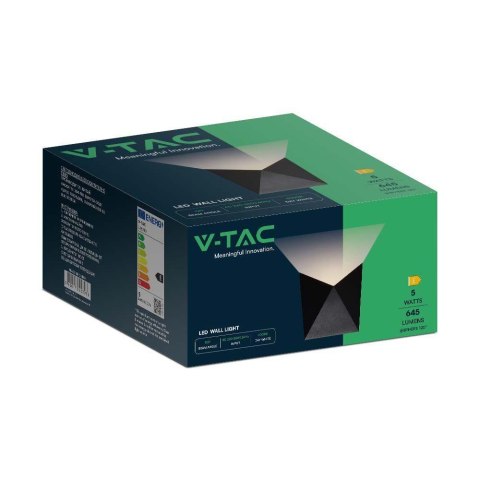 Kinkiet Ścienny V-TAC 5W LED Czarny IP65 VT-825-B 3000K 568lm