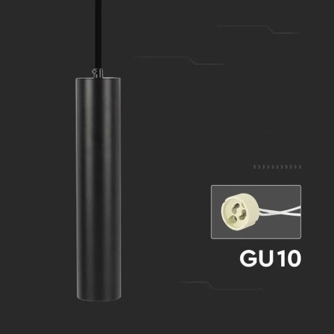 Lampa Wisząca Żyrandol Oprawa Zwieszana V-TAC GU10 GU10 Czarny 55x300mm VT-976-300 3 Lata Gwarancji