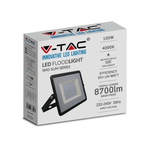 Naświetlacz Projektor LED V-TAC 100W SMD E-Series Czarny VT-40101 4000K 8700lm