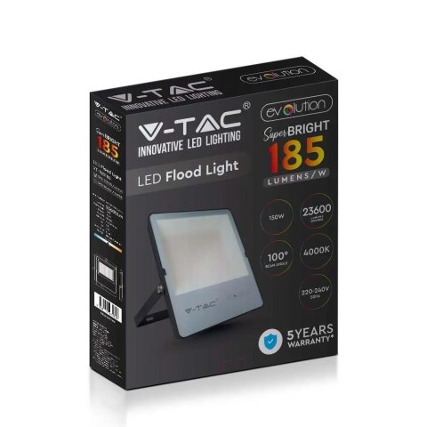 Projektor LED V-TAC 150W G8 Czarny 185Lm/W EVOLUTION VT-150185 4000K 23600lm 5 Lat Gwarancji
