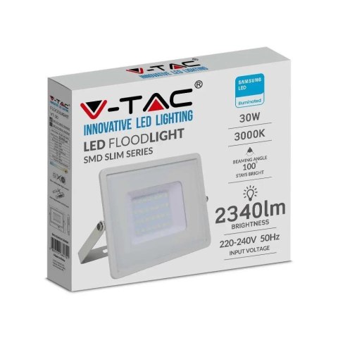 Projektor LED V-TAC 30W SAMSUNG CHIP Biały VT-30 3000K 2340lm 5 Lat Gwarancji