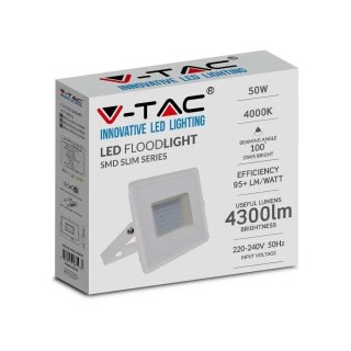 Projektor LED V-TAC 50W SMD E-Series Biały VT-4051 3000K 4300lm