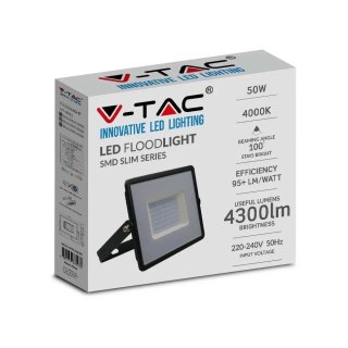 Naświetlacz Projektor LED V-TAC 50W SMD E-Series Czarny VT-4051 6500K 4300lm