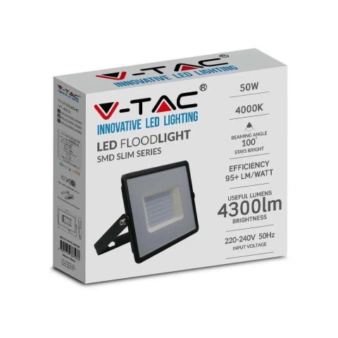 Naświetlacz Projektor LED V-TAC 50W SMD E-Series Czarny VT-4051 6500K 4300lm