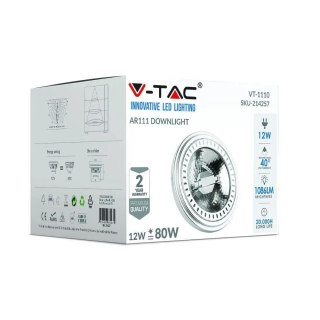 Żarówka LED V-TAC AR111 15W G53 12V 40st COB VT-1110 3000K 1085lm