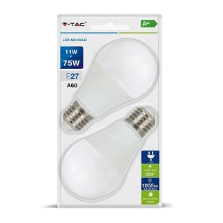 Żarówka LED V-TAC 11W E27 A60 (Blister 2szt) VT-2111-B 2700K 1055lm