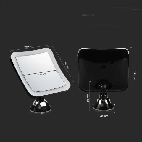 Lustro Przenośne V-TAC 3,2W LED Łazienka Makijaż 4xAAA fi.17CM Chrom VT-7573 6400K 30lm