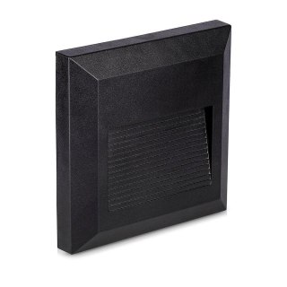 Oprawa Schodowa 2W LED V-TAC Czarny Kwadrat 230V IP65 VT-1152 3000K 60lm