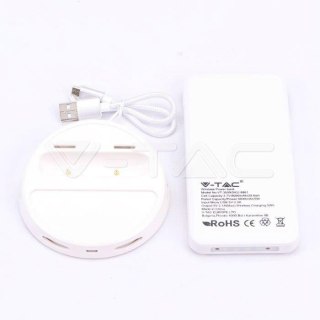 Power Bank V-TAC 10000mAh Indukcja Wyświetlacz Biały STOJAK VT-3509