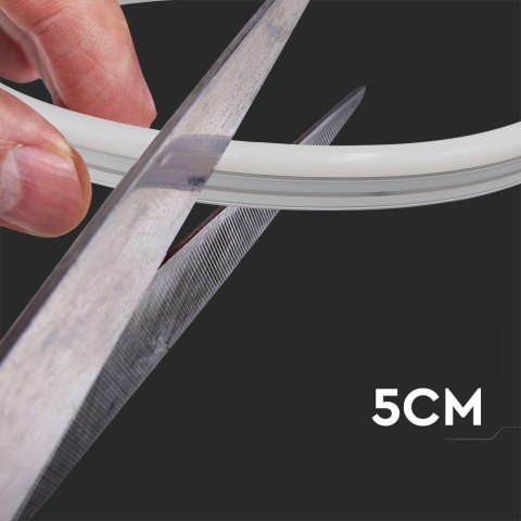 Neon Flex V-TAC 24V IP68 10mb Cięcie co 5cm 6,5W/m IP68 VT-554 Kolor Zielony 260lm