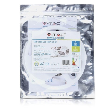 Taśma LED V-TAC SMD3528 600LED IP20 7,2W/m VT-3528 4000K 600lm