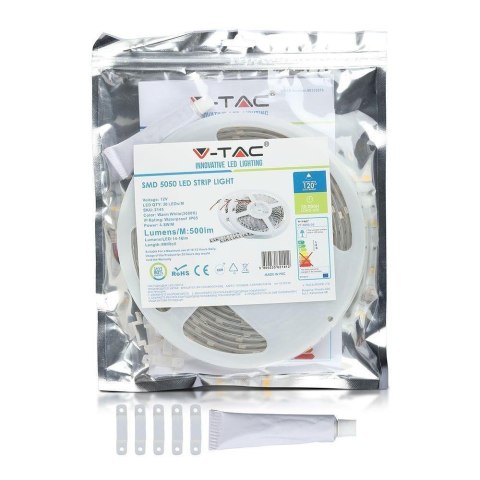 Taśma LED V-TAC SMD5050 150LED IP65 RĘKAW 4,8W/m VT-5050 30-IP65 4000K 500lm