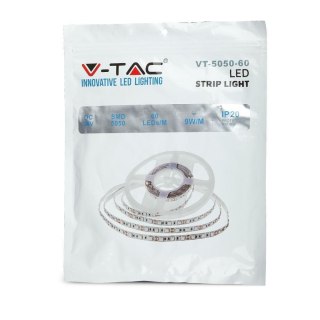 Taśma LED V-TAC SMD5050 300LED 24V IP20 9W/m 9W/m VT-5050 6400K 1000lm