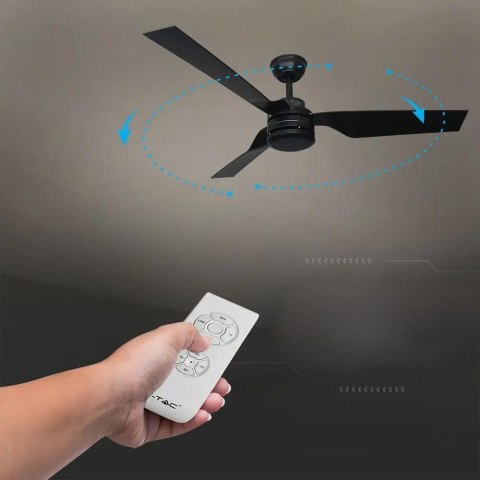 Wentylator Sufitowy V-TAC 65W Pilot 3 Ramiona Czarny VT-6552-3