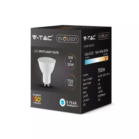 Żarówka LED V-TAC 5W GU10 110st 160Lm/W VT-2335 6400K 800lm 5 Lat Gwarancji