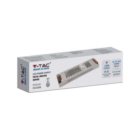 Zasilacz LED V-TAC 120W 12V 10A Modułowy SLIM VT-21121