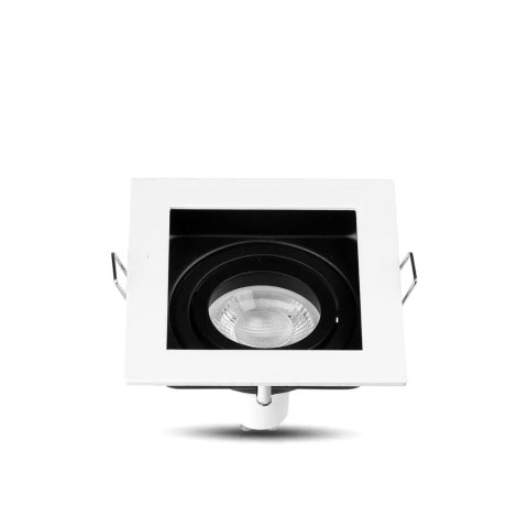 Oczko V-TAC Aluminiowe GU10 Kwadrat Białe/Czarne VT-781SQ-WH