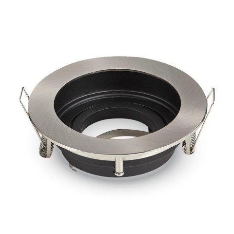 Oczko V-TAC Aluminiowe GU10 Okrągłe Satyna/Czarne VT-781RD-SN