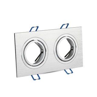 Oczko V-TAC Aluminiowe Odlew 2xGU10 Kwadrat Aluminium Szczotkowane VT-783SQ-AB