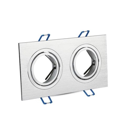 Oczko V-TAC Aluminiowe Odlew 2xGU10 Kwadrat Aluminium Szczotkowane VT-783SQ-AB
