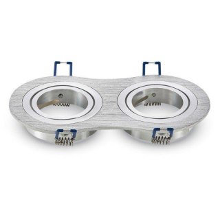 Oczko V-TAC Aluminiowe Odlew 2xGU10 Okrągłe Aluminium Szczotkowane VT-783RD-AB