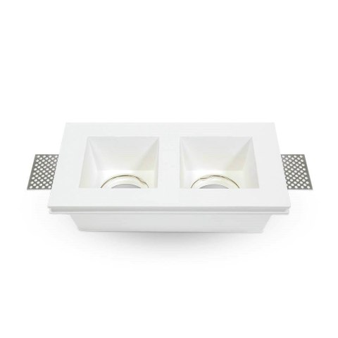 Oczko V-TAC GIPS 2xGU10 Wpuszczane 2xKwadrat 215x120 Białe VT-762