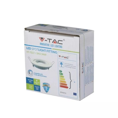 Oczko V-TAC GU10 Okrągłe Ruchome Białe VT-7227RD-WH