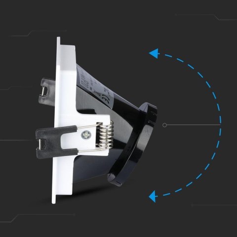 Oczko V-TAC GU10 Wpuszczane Białe/Czarne Kwadrat VT-875-WB 3 Lata Gwarancji