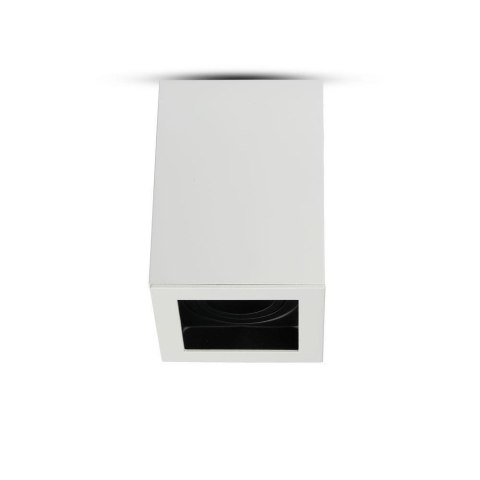 Lampa Oprawa V-TAC Aluminiowa GU10 Kostka Kwadrat Natynkowa Biała+Czarny 142x100x100 VT-797-WH