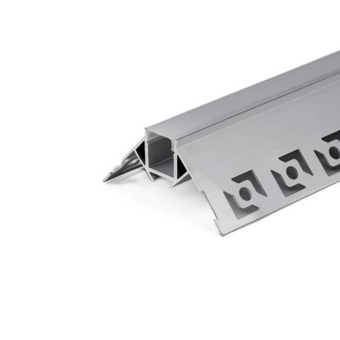 Profil Aluminiowy V-TAC 2mb Anodowany, Klosz Mleczny, Do gipsowania, Narożny zewnętrzny VT-8103