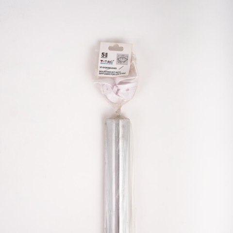 Profil Aluminiowy V-TAC 2mb Anodowany, Klosz Mleczny, Kątowy, Na dwie taśmy VT-8105