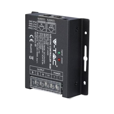 Sterownik Taśm LED RGB Radiowy 12V/24V 288W/576W RJ45 V-TAC VT-2420