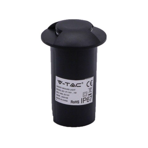 Oprawa Gruntowa Najazdowa 1W LED Czarna 2-stronna IP67 V-TAC VT-1161 3000K 10lm