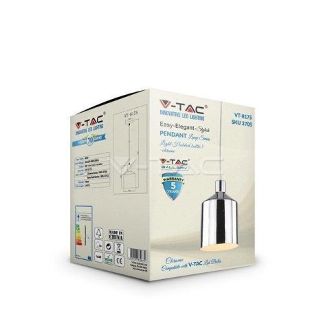 Oprawa Zwieszana V-TAC Chrom fi175 VT-8175-CH 5 Lat Gwarancji