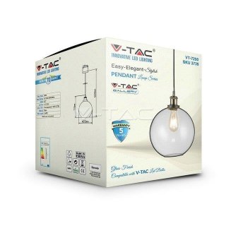 Oprawa Zwieszana V-TAC LOFT Vintage Szkło Transparent fi250 VT-7250 5 Lat Gwarancji