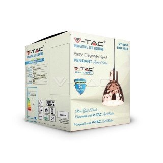 Oprawa Zwieszana V-TAC Różowe Złoto fi150 VT-8150-CO 5 Lat Gwarancji