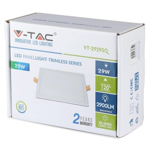 Panel LED V-TAC 29W Kwadrat VT-2929 4000K 2800lm