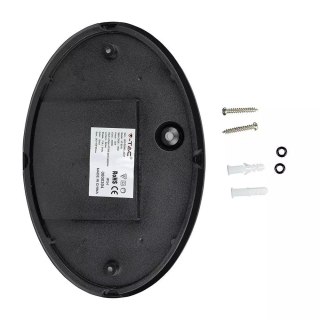 Plafon 12W LED V-TAC Owal Czarna IP54 VT-8010 4000K 840lm