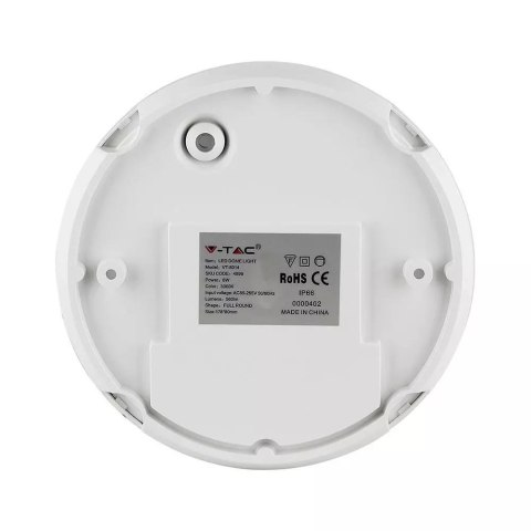 Plafon V-TAC 8W Okrągły Biały IP54 VT-8014 3000K 560lm